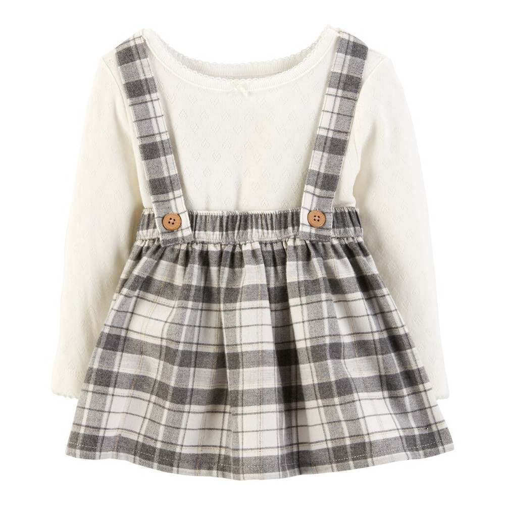 2 for $18 SALE Carter's plaid bib/jumper dress set